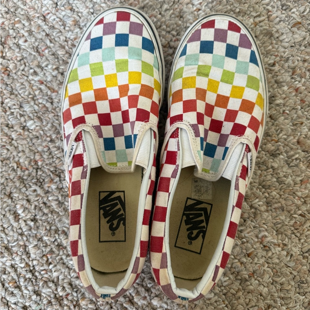Rainbow Checkerboard Vans